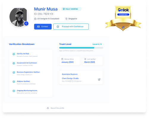 ONLOK Public Verification Profile Preview